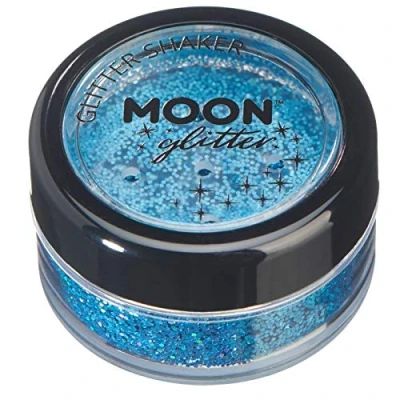 Imagen de Agitadores de Brillo Holográfico por Moon Glitter 100% Cosmético para la Cara, Cuerpo, Uñas, Cabello y Labios 5g Azul