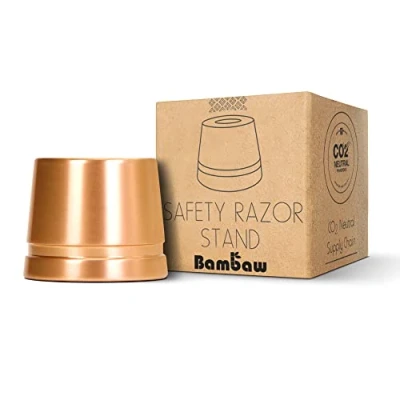 Imagen de Bambaw Soporte para maquinilla de afeitar oro rosa afeitado No es compatible con todas las maquinillas seguridad