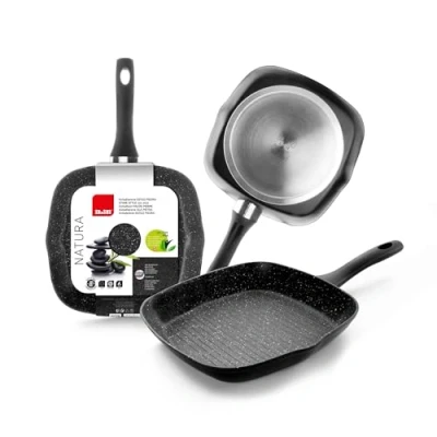 Imagen de IBILI Grill natura, 28 x cms, Aluminio, Antiadherente estilo piedra, Apto para induccion
