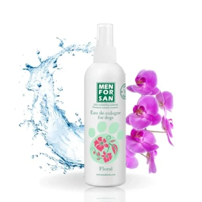 Imagen de MENFORSAN Agua de colonia para perros Floral Aroma intenso y refrescante Efecto desodorante Con Ingredientes muy suaves ue NO irritan la Piel Ph Neutro 125 ml