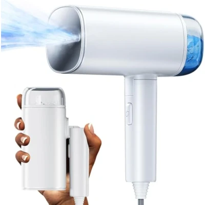 Imagen de Mioduro vaporizador para ropa, plegable y portátil, de viaje, calentamiento rápido, 30 segundos, con depósito agua grande 170 ml, mano el hogar viajes