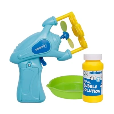 Imagen de alldoro 4694 Pistola de pompas jabón Bubble Fun con 59 ml Espuma jabón, máquina eléctrica 22 x 7 15 cm, para niños a Partir 3 años, surtida en 2 Colores