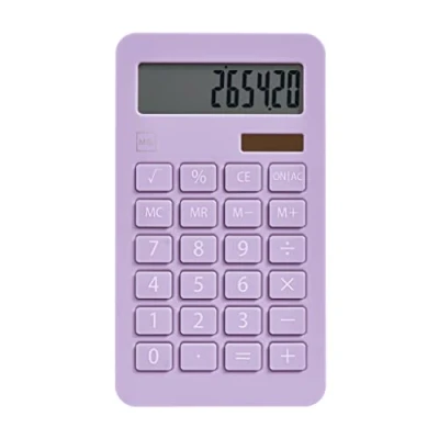 Imagen de Miquelrius Calculadora Solar , 10 dígitos Teclas Grandes Pantalla LCD Color Malva