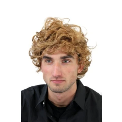 Imagen de WIG ME UP ADONIS Peluca masculina, para hombres, longitud media, bravo, con rizos, juvenil, rubio oscuro GFW963 19