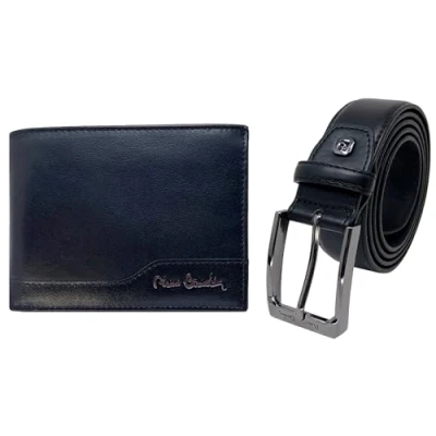 Imagen de Pierre Cardin Juego de regalo para hombre, cinturón y cartera piel, billetera niño, slim,cartera,cinturon