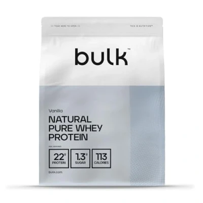 Imagen de Bulk Proteína de Suero Pura Natural, Batido edulcorado con estevia, Vainilla, 2.5kg, 83 Dosis