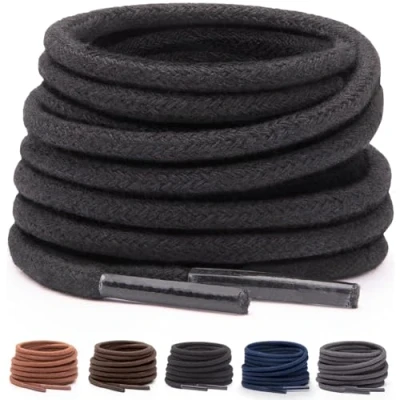 Imagen de Miscly Cordones para Zapatos de Vestir Disponibles en Múltiples Longitudes y Colores (Negro, 91 cm)