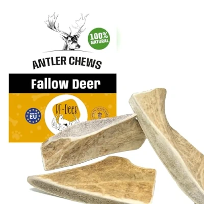 Imagen de RF Deer Asta de Ciervo para Perro Talla L (61 80 g) Juguete Que Anda y Ladra Mordedores Huesos allá Perros, Grandes Pequeños Versión Soft 16 18 cm