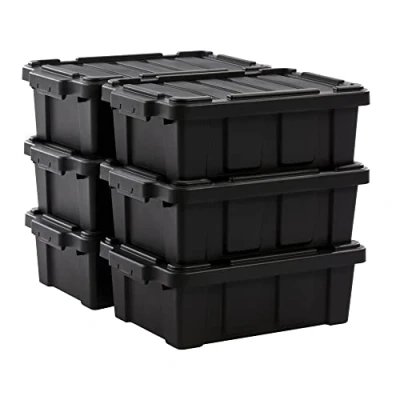 Imagen de Iris Ohyama 6 Cajas de Organización Alta Resistencia, 12.5L, Rojo, Compacto, Duradero, Apilable, para Garaje, Estantes, Mudanza, Plástico, Utilidad, Herramientas, DDSKT 130