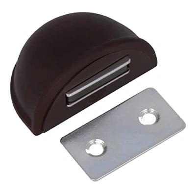 Imagen de Amig Tope Magnético para Puertas de Paso Diámetro 48 x 25 mm Modelo 403 Plástico Marrón Fijación en el Suelo Protección tus Puertas, Ventanas y Muebles