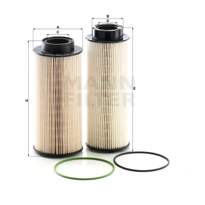 Imagen de MANN FILTER PU 10 003 2 x Filtro Combustible Cartucho filtrante con junta SCANIA: P,G,R,T series, L,P,G,R,S series