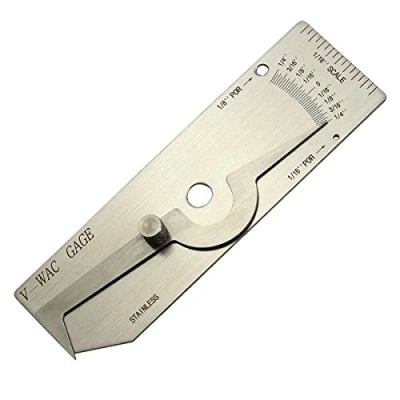 Imagen de RIVERWELD V WAC Medidor de soldadura simple roscas Comprobaciones Socavado Altura corona Porosidad Hoyos Inspección Pulgada