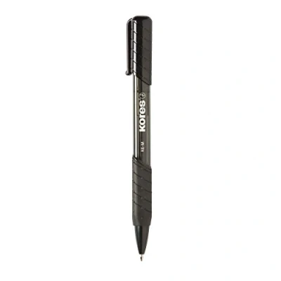 Imagen de Kores Bolígrafo con punta retráctil y clip (K6, F, 12 unidades), color negro