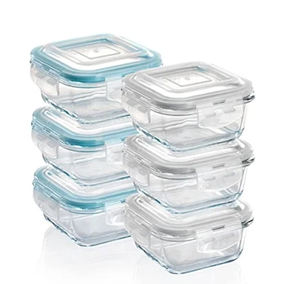 Imagen de Grizzly Contenedores de Almacenamiento Vidrio para Alimentos 6 x 320 ml cuadrado