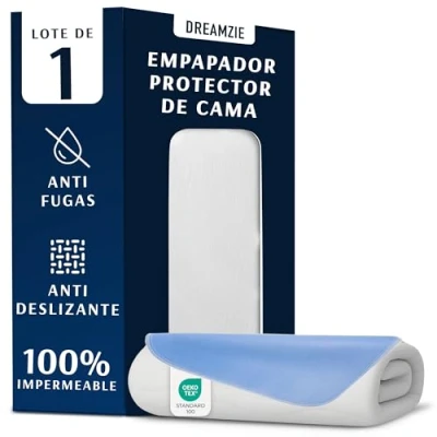 Imagen de Dreamzie Protector Colchon Impermeable e Absorbente 75 x 90 cm Funda Lavable para Incontinencia