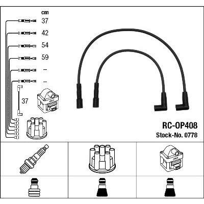 Imagen de NGK 0778 Juego de Cables Encendido 5 OPEL: Corsa A CC, Kadett E TR