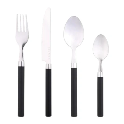 Imagen de Renberg Happy Cubertería, Acero Inoxidable, Negro, 14 x 7 26.5 cm, 24 Unidades