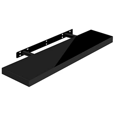 Imagen de WOLTU Estante de Pared Tablero Volato Flotante Libre CD DVD Libro Madera 70x22,9x3,8cm, Negro, RG9479sz