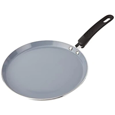 Imagen de MasterClass Sartén Antiadherente de Inducción Eco para Crepes sin Químicos, Aluminio/Hierro, Negro/Azul, 24 cm