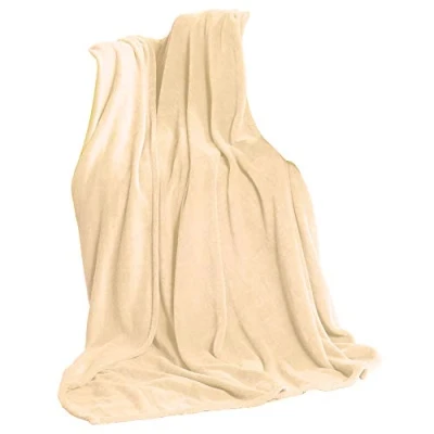 Imagen de CelinaTex Manta Suave de Microfibra, 150 x 200 cm, Color Beige, Suave, Forro Polar, Oeko Tex para TV