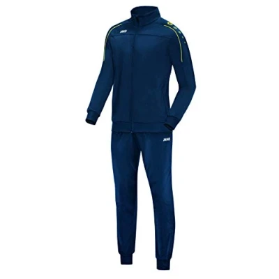 Imagen de JAKO Chándal para hombre de poliéster Classico, azul oscuro/citro, 4XL, M9150