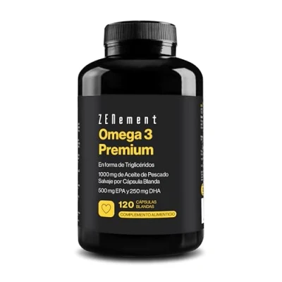 Imagen de Omega 3 Premium Triglicéridos para Óptima Absorción 1000 mg EPA + 500 DHA por Dosis Aceite de Pescado Salvaje Certificado FOS 120 Cápsulas Blandas