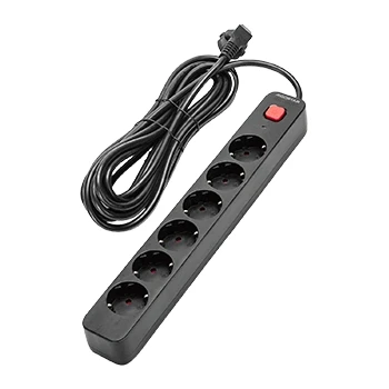 Imagen de Aigostar Regleta Enchufes de 6 Enchufes, Alargador Enchufe 5 metros con Interruptor, Negro