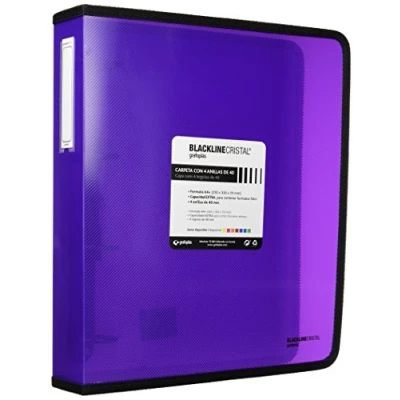 Imagen de Grafoplas 30120635, carpeta anillas violeta a4, polipropileno, 4 de 40mm, serie blackline
