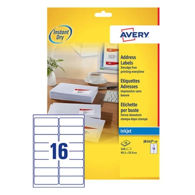 Imagen de Avery White Address Label Inkjet J8162 Blanco
