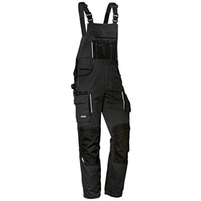 Imagen de Uvex Tune Up Pantalones de Trabajo Largos para Hombres Petos con Cintura elástica y Bolsillos en la Rodilla Negro 44