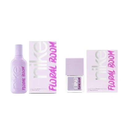 Imagen de NIKE Floral Boom, Colonia Mujer, Promoción 100 ml + 30 ml, Pack 2 Productos, Perfume Formato Spray, Eau de Toilette Natural y Femenina, Aroma Almizclado Floral, Fragancia Dulce, Intensa Duradera