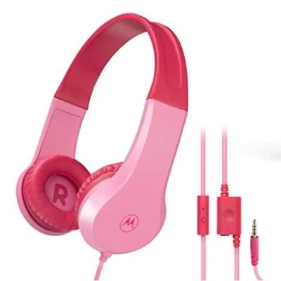 Imagen de Auriculares Infantiles Con Cable Jr200 Motorola Sound Limitación De Volumen 85 Db Rosa