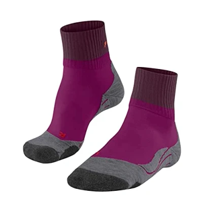 Imagen de FALKE TK2 Explore Short W SSO lana hilo funcional anti ampollas gruesa 1 par, Calcetines para senderismo Mujer, Morado (Radiant Orchid 8692), 35 36