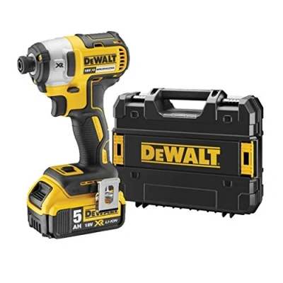 Imagen de DEWALT DCF887P2 QW Atornillador Impacto sin escobillas XR 18V, Portabrocas 1/4&quot;, Torque 205Nm, 2 baterías Li Ion 5,0Ah, Maletín TSTAK, Negro Y Amarillo