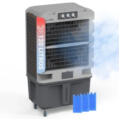 Imagen de UNIVERSALBLUE Climatizador Modo Evaporativo y Frío Portatil Aire Acondicionado Natural 5 Modos Funcionamiento con Capacidad 120L 3 Velocidades Motor Silencioso