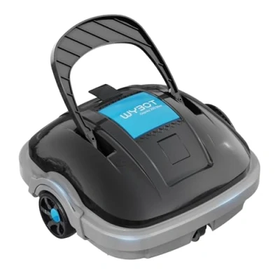 Imagen de WYBOT Robot para Piscina 100 mins Funciona, limpiafondos Automatico Estacionamiento Automático, Fuerte Potencia de Succión, Dos Entradas Agua, hasta 80 m²