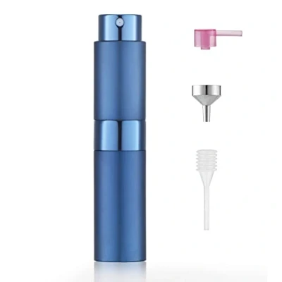 Imagen de Toureal Aluminio 8ml Atomizador Perfume Recargable, Perfumador Dispensador de Viaje, Spray Pulverizador Pequeño para Colonia (Azul Mate)