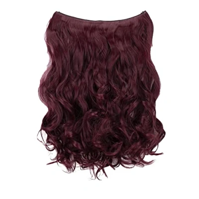 Imagen de CAISHA 50cm 1 Trama Extension Con Banda Elástica Extensión De Cabello Ondulada Rojo Burdeos E114