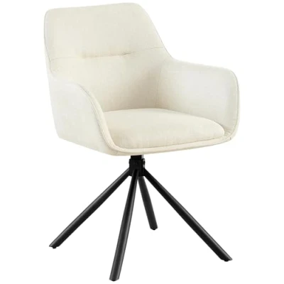 Imagen de CLP Silla Tipton Funda de Tela I Comedor giratoria con tapizada Respaldo Cocina, Color:Crema