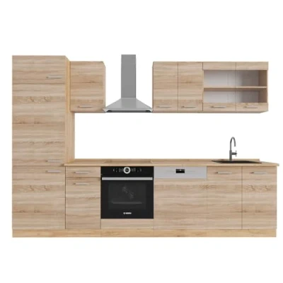 Imagen de Vicco Mueble de cocina &quot;R Line&quot;, Roble Sonoma/Goldkraft, 300 cm sin encimera