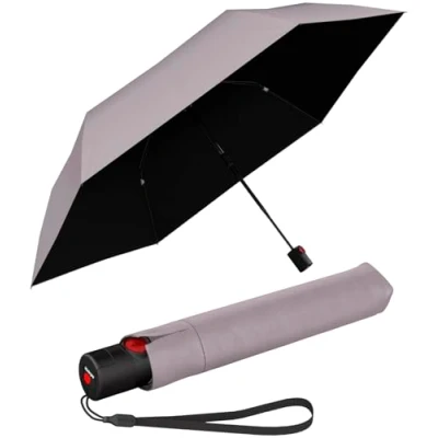 Imagen de Knirps Paraguas de bolsillo Ultra U.200 Medium Duomatic encendido automático resistente a las tormentas al viento, Malva con protección UV y contra el calor, 95 cm