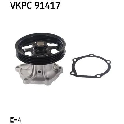 Imagen de SKF VKPC 91417 Bomba de agua con juntas Metal para accionamiento correa poli V TOYOTA: Starlet III Hatchback, Corolla VII Liftback norauto, oscaro,