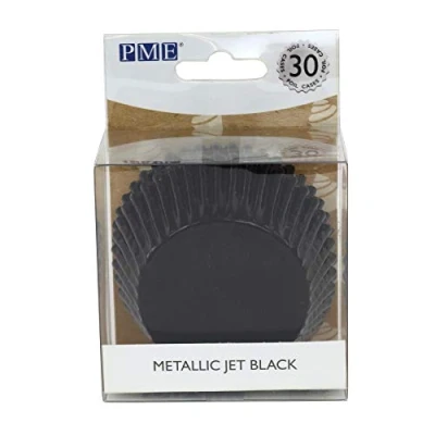 Imagen de PME BC819 Cápsulas Metálicas para Cupcakes Negras, Paquete de 30, Paper