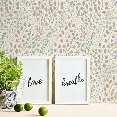 Imagen de A.S. Création Papel pintado floral blanco, rosa, verde, azul, atractivo 2 388471 no tejido, 10,05 m x 0,53 m, fabricado en Alemania