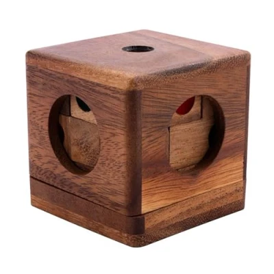 Imagen de Engelhart 350180 Dado encerrado Rompecabezas de Madera Nivel difícil para Adultos 9 Piezas solución en el Juego 6,9 x 6,3 cm