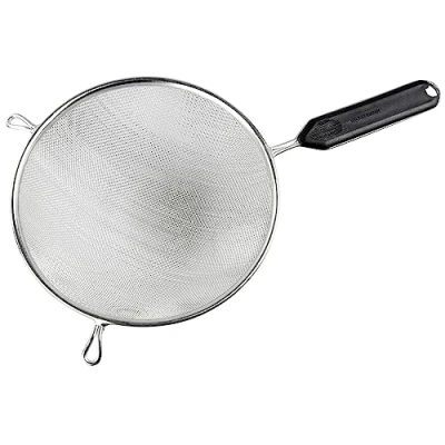 Imagen de Fackelmann Colador de Metal/plástico, Hojalata, Negro/Plata, 36.5 x 20 8 cm