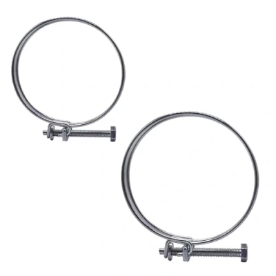 Imagen de SKIR&#039;CO (2 piezas) abrazaderas de manguera doble alambre ajustables 55 60 mm, acero galvanizado, clips diámetro ajustable