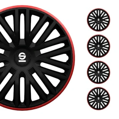 Imagen de SPARCO Bergamo SPC1585BKRD Tapacubos 15in negro/rojo