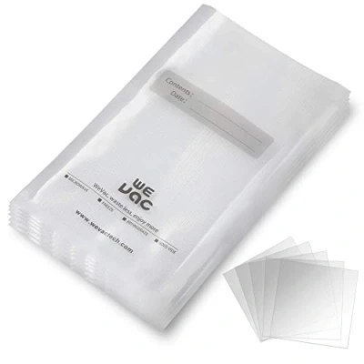 Imagen de Wevac Bolsas de Vacio Alimentos, 100 28x40cm Envasar al Alimentos Gofradas para Selladora Plastico, Preparación Comidas y Cocina Sous Vide, BPA Free