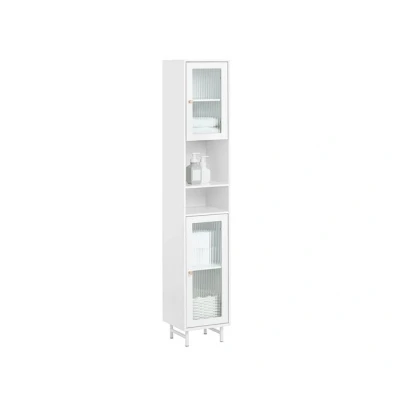 Imagen de SoBuy BZR118 W Armario Alto de Baño Columna con 2 estantes y Puertas Vidrio 30 x 171 cm ES